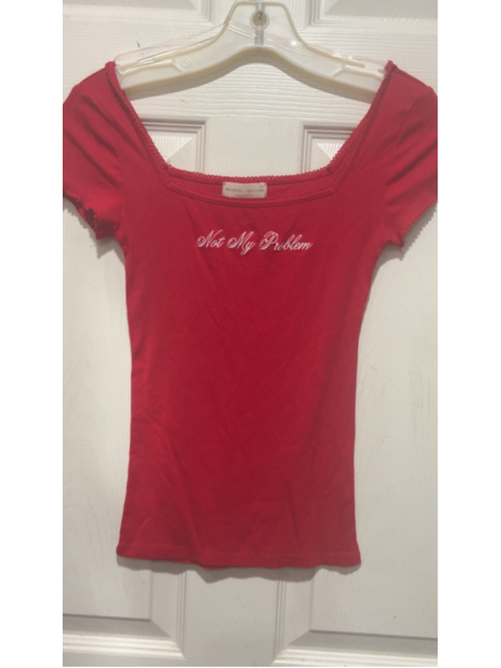 Frankee & Skylarr Tops - Frankee & Skylarr Red "Not My Problem" Short Sleeve Tee XS